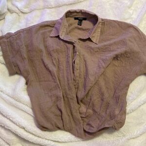 FOREVER 21 SMALL BLOUSE WOMEN'S TOP SHEER BROWN